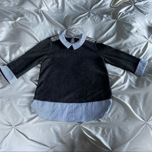 Grey and blue sparkle sweater/blouse